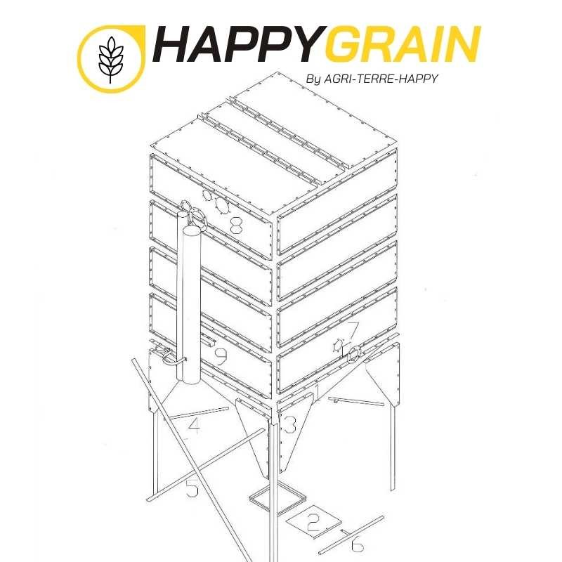 Silo intérieur galvanisé en kit 2m x 2m