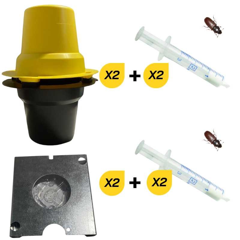 Pack de base stockage composé de 4 pièges et 4 doses phéromones