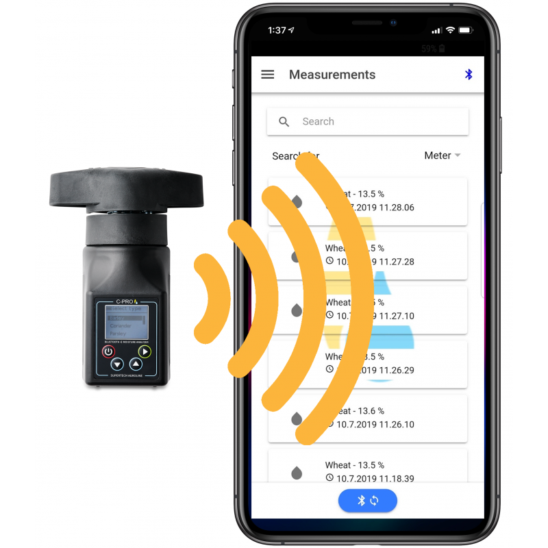 C-PRO 32FR humidimètre avec broyeur et application Agrolog