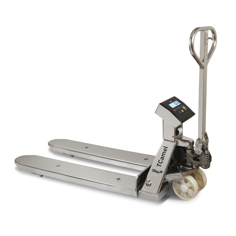 Transpalette peseur haut de gamme TCamel 2T acier inoxydable 