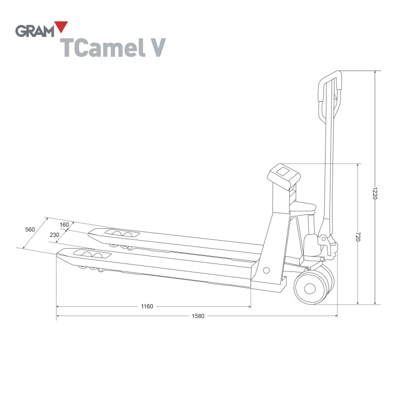 Transpalette peseur TCamel V  2 tonnes avec imprimante 