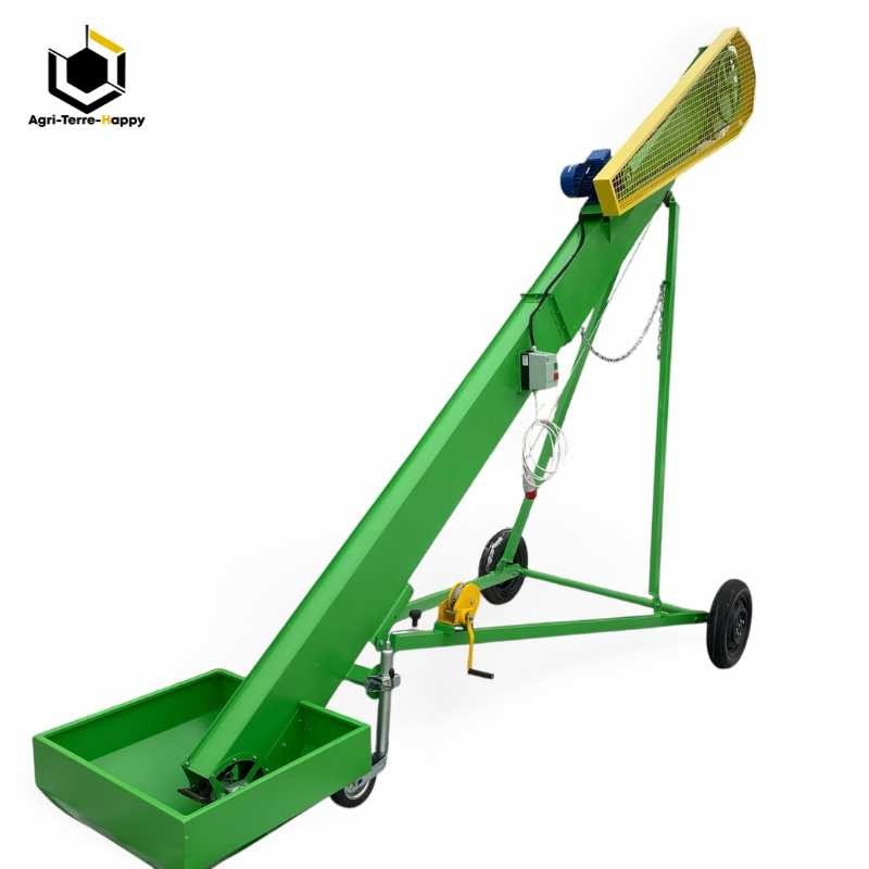 Transporteur a palettes  sur chariot  5 mètres avec trémie 
