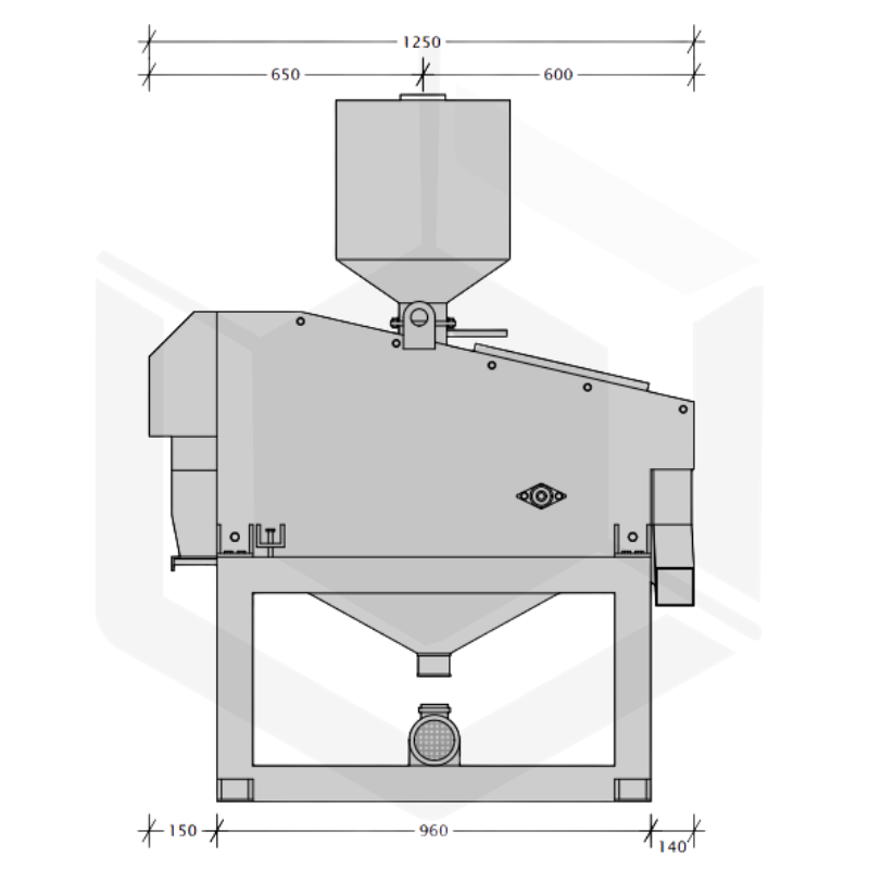 Epierreur à circuit fermé équipé contact grain en acier galvanisé