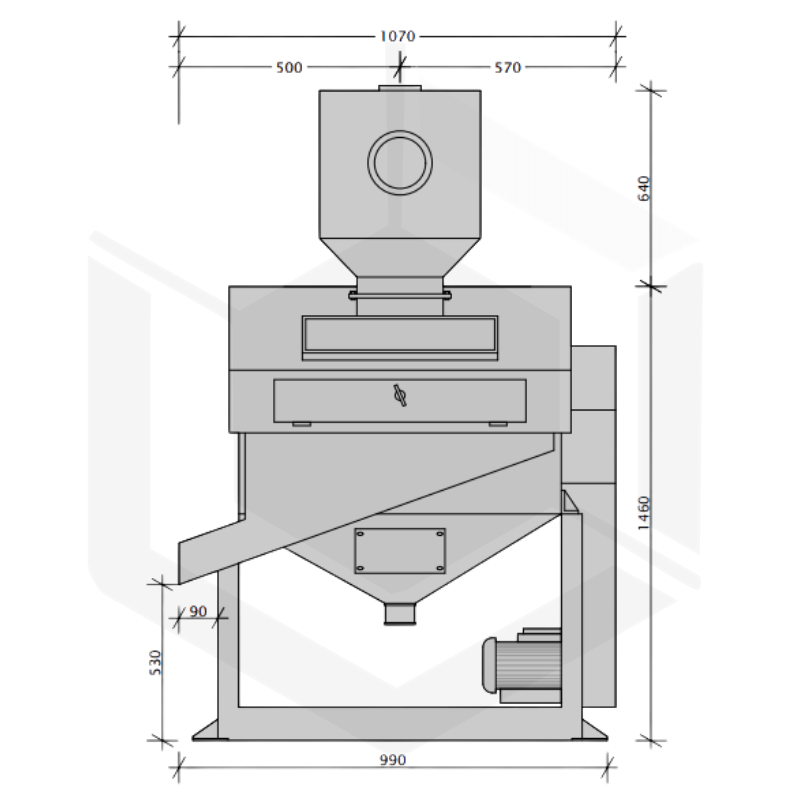 Epierreur à circuit fermé équipé contact grain en acier galvanisé