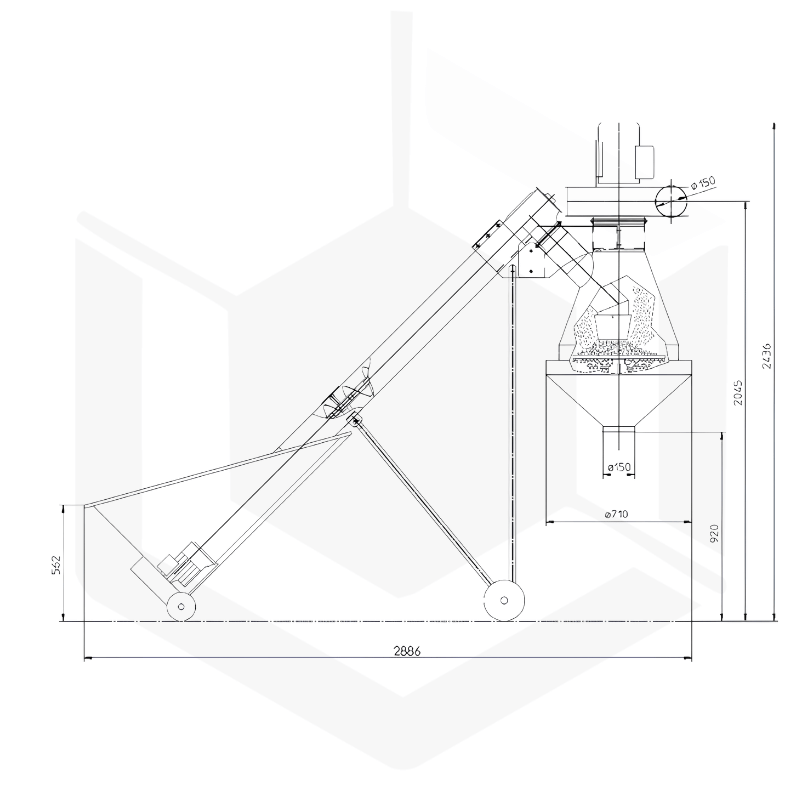 Vis à grains mobile avec pré-nettoyeur