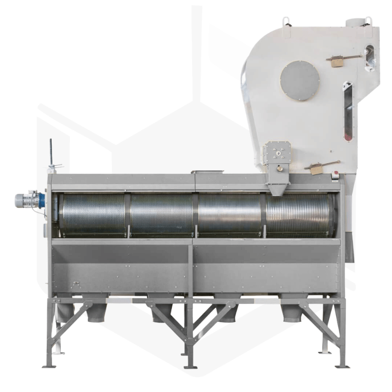 Trieur rotatif à 4 grilles GEN3 finition acier galva + pré aspiration et cyclone
