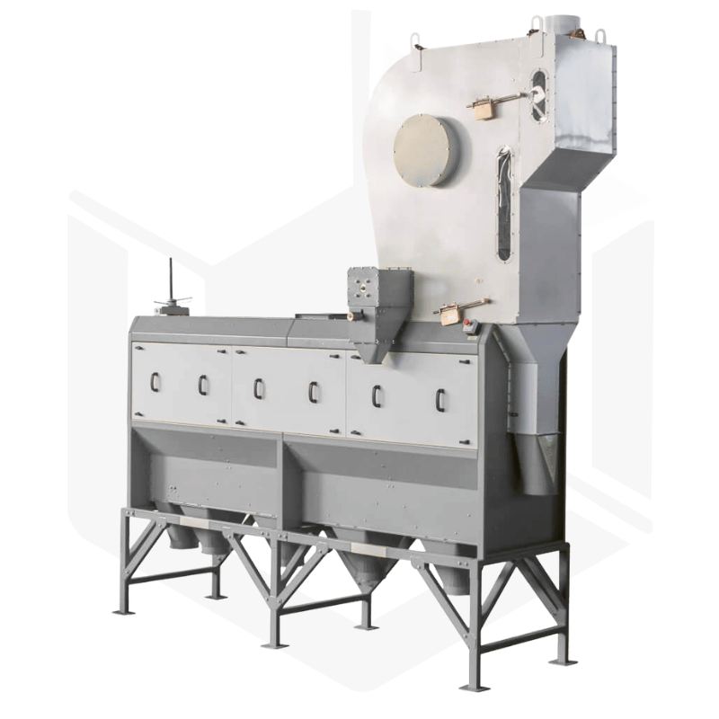 Trieur rotatif à 4 grilles GEN3 finition acier galva + pré aspiration et cyclone