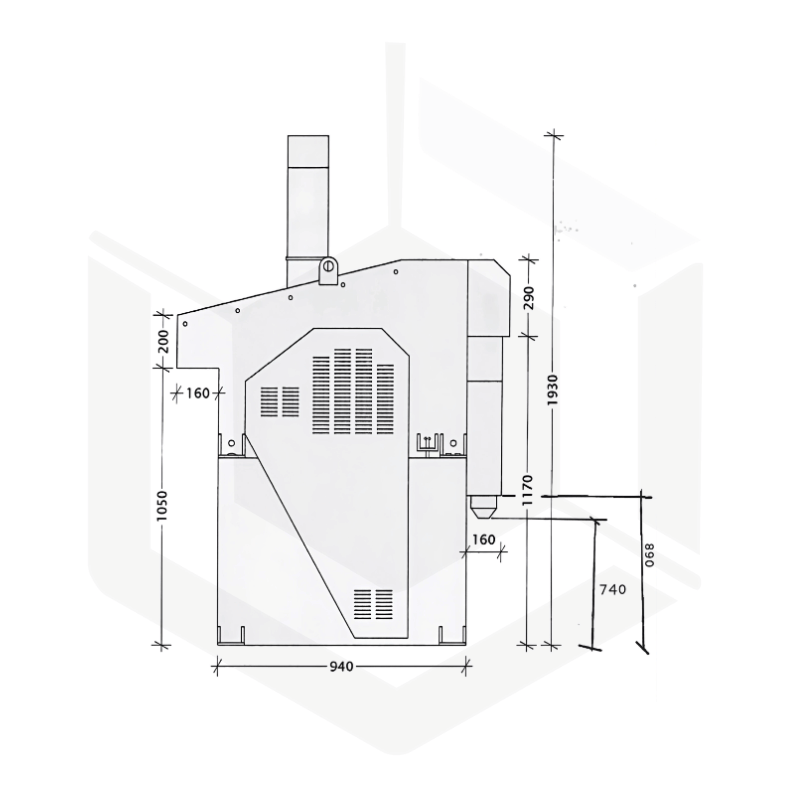 Epierreur à circuit fermé équipé contact grain en acier galvanisé